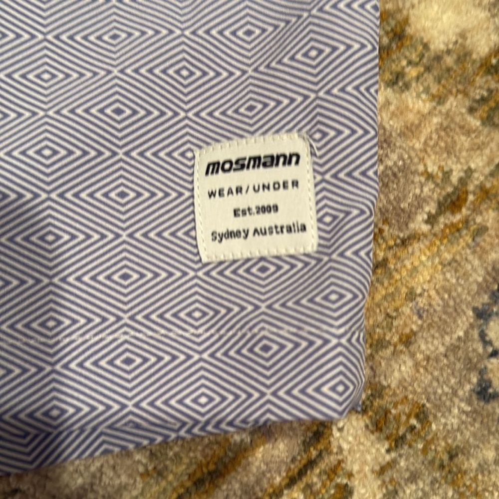 Mosmann Australia Swim Trunks Blue Print Lined Men’s L - Picture 3 of 4